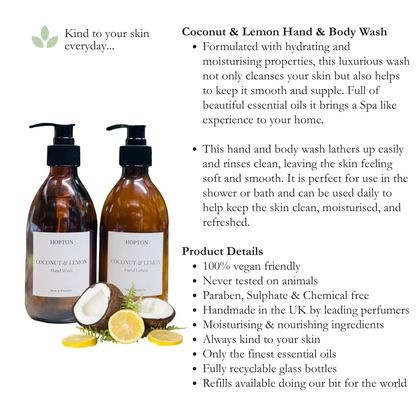 Coconut & Lemon Hand & Body Wash - 300ml
