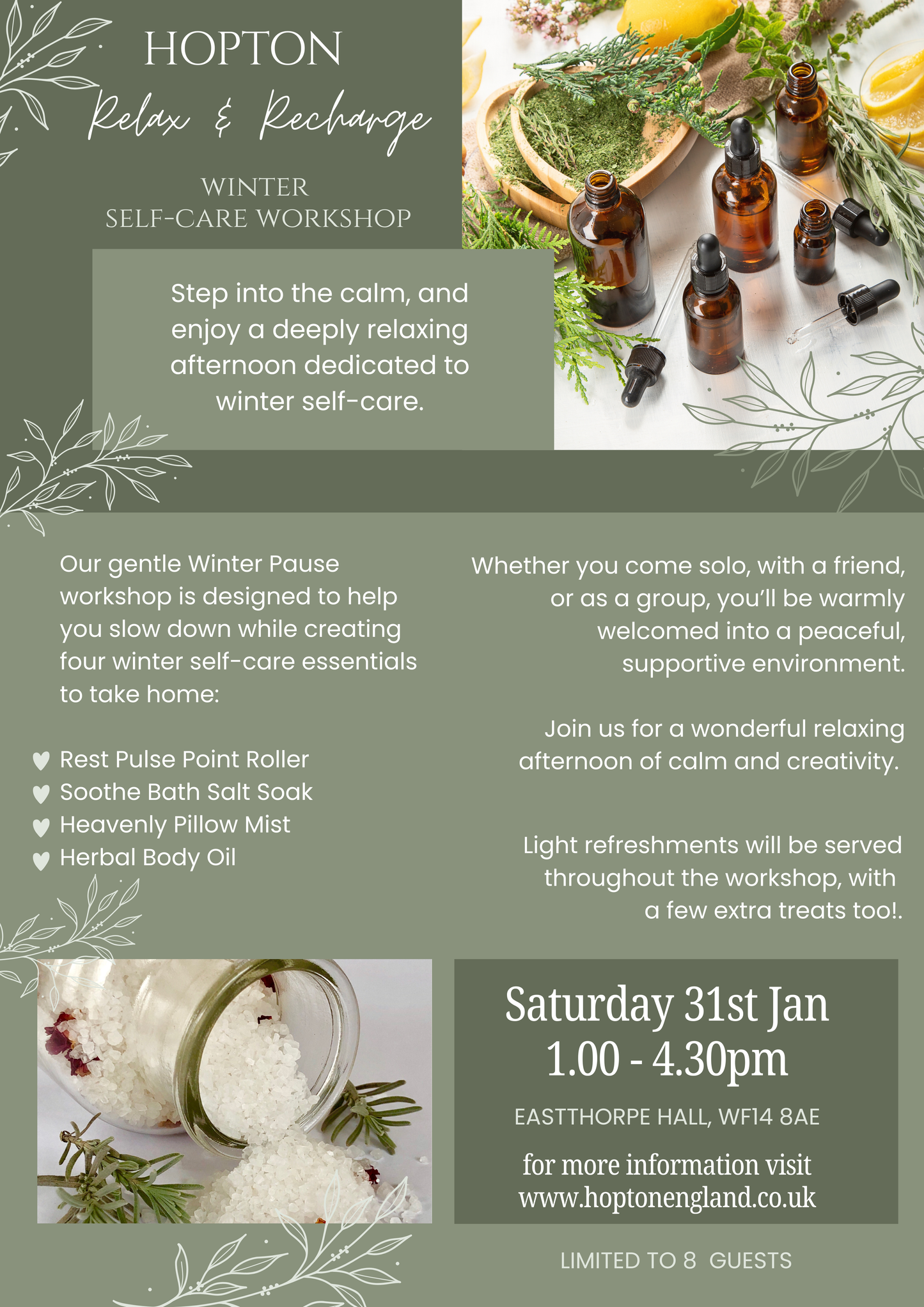 RELAX & RECHARGE WINTER WORKSHOP